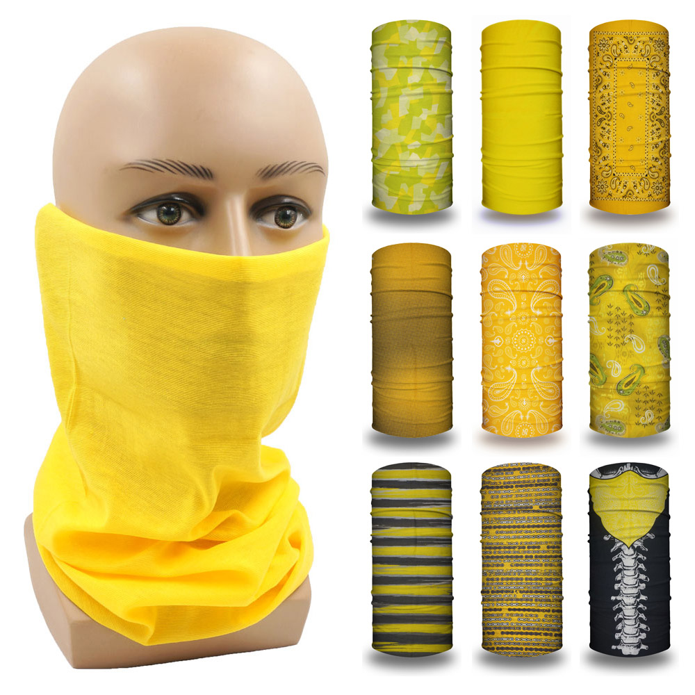 Running Gear Yellow - シームレスな黄色のチューブ,通気性のあるバンダナ,UV保護マスク,防塵,サイクリング,ランニング,ハイキング用。