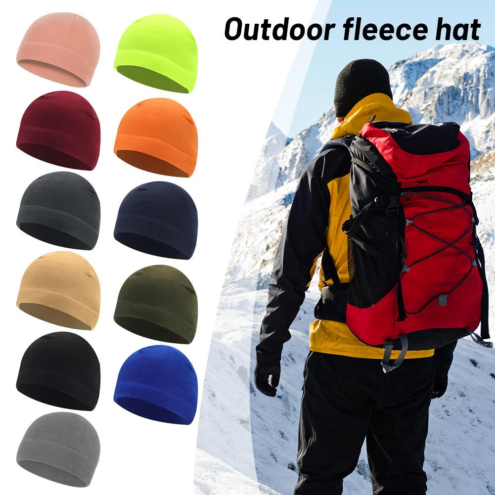Running Gear In Winter - 冬用ポーラーフリースキャップ 男女兼用 暖かい防風保温ビーニー帽 アウトドアスポーツ スキー サイクリング