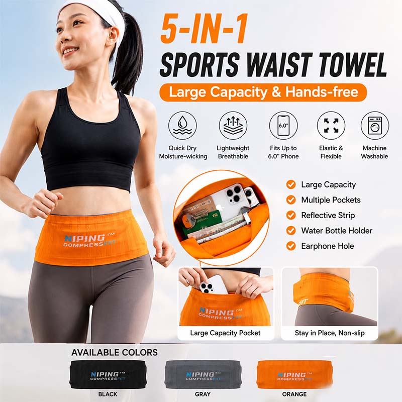 Running Gear Phone - ランニングウエストバンド目に見えない滑り止め電話ホルダーマルチポケットベルトバッグフィットネス朝ランニングサイクリングユニセックス軽量