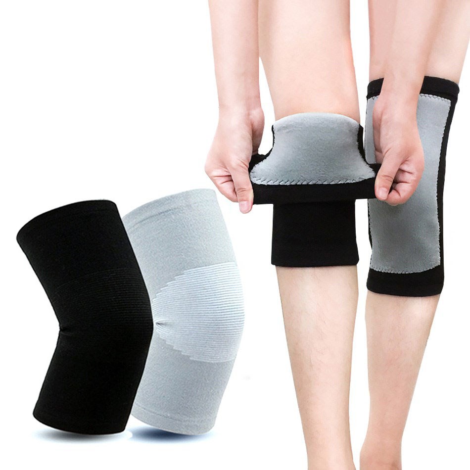 Running Gear In Winter - Wosweir-男性と女性のための1ペアの防寒ニーパッド,竹炭保護,膝蓋骨の保護,春のランニング用
