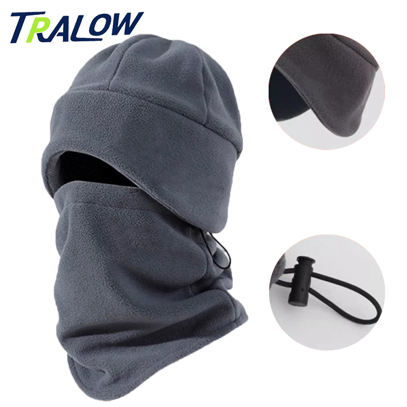 Running Gear In Winter - TRALOW 多機能冬用サーマルバラクラバ 防風フリーススキーフード フェイスカバー アウトドアスポーツ ランニング