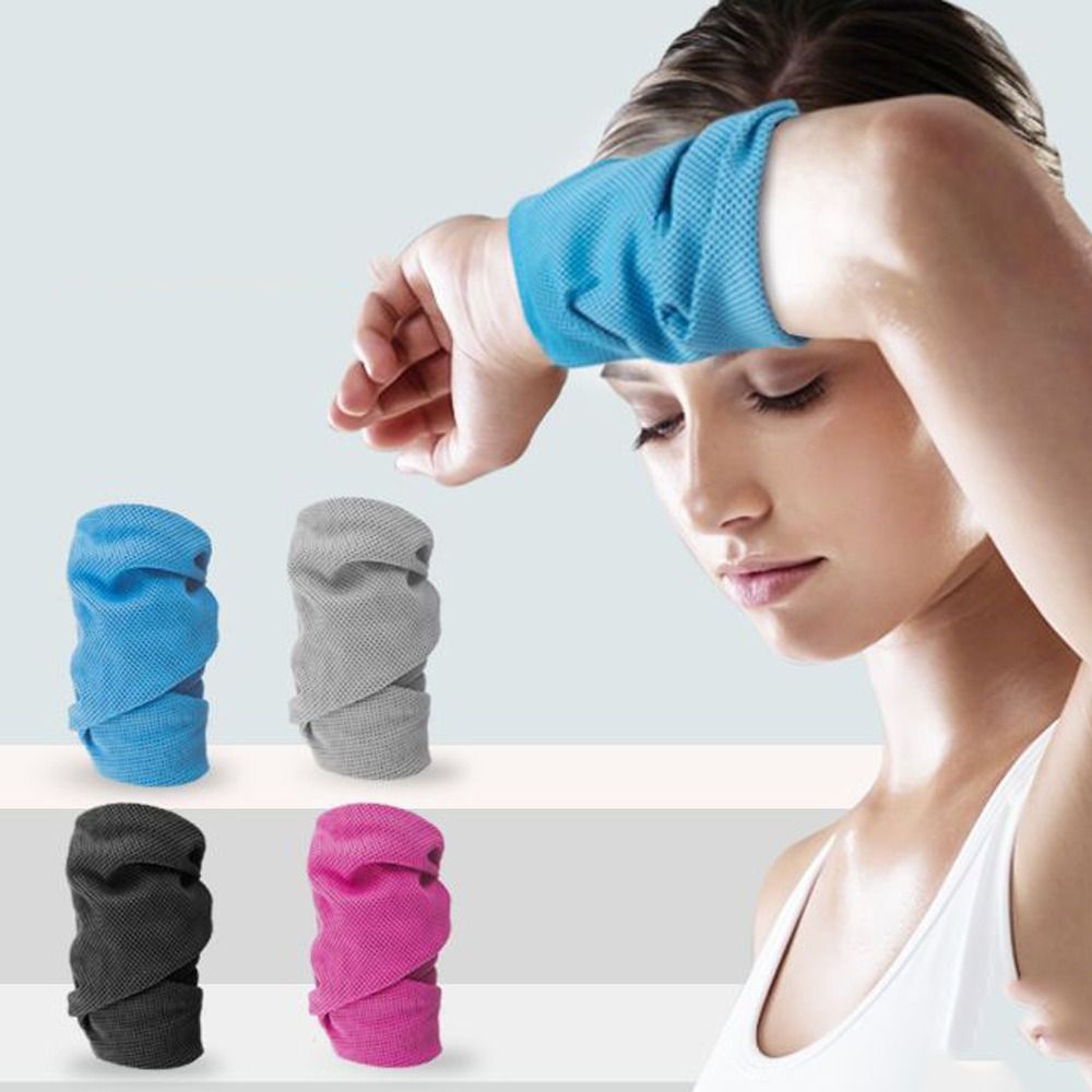 Sweat Band Wrist - ポリエステル繊維スポーツリスト汗タオル汗吸収リストプロテクターポータブルリストワイプ汗止めバンドフィットネスキャンプランニング