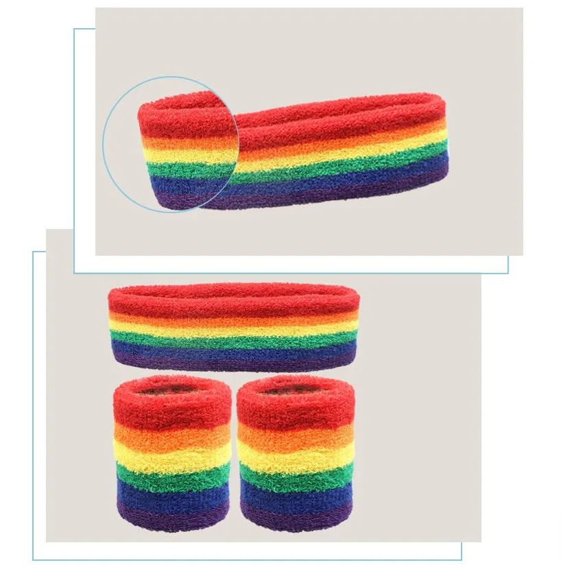 ファッションスポーツヘッドバンドとリストバンドタオルセットス - Sweat Band Wrist のレビューと価格