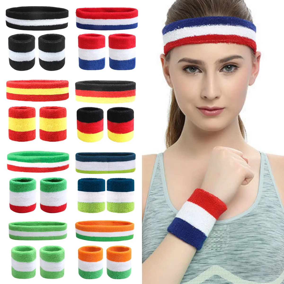 3 ピース/セットスポーツヘッドバンド汗止めバンド高弾性女性 - Sweat Band Wrist のレビューと価格