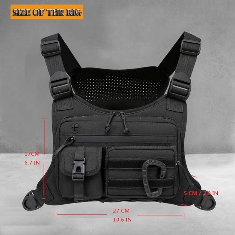 タクティカルチェストバッグ メンズベスト EDC 防水 盗難 - Running Gear Bag のレビューと価格
