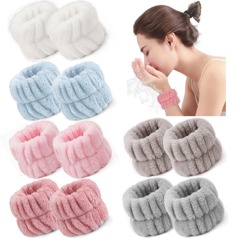 2 個再利用可能なスパ手首ウォッシュバンドソフトマイクロファ - Sweat Band Wrist のレビューと価格