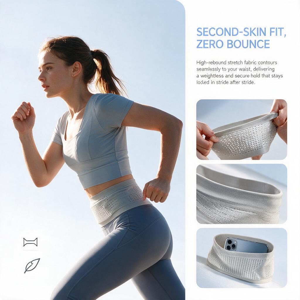 シームレスで目立たないランニング用ウエストポーチ、伸縮性のあ - Running Gear Phone のレビューと価格